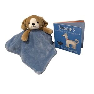 Carters Baby Blue Dog Lovey Puppy Plush & Doggies Book By Sandra Boynton Giftset